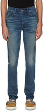 AMIRI Indigo Distressed Stack Jeans - Jean d'une pile en détresse Amiri Indigo - Amiri Indigo 고민 된 스택 청바지