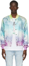 AMIRI Multicolor Silk Watercolor Bomber Jacket - Veste bombardière aquarelle de soie multicolore Amiri - 아미리 멀티 컬러 실크 수채화 폭격기 자켓