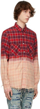 AMIRI Red Plaid Bleached Shadow Shirt