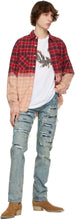 AMIRI Red Plaid Bleached Shadow Shirt