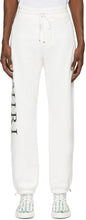 AMIRI White Large Logo Lounge Pants - Pantalon Logo Logo Blanc Amiri - Amiri 화이트 큰 로고 라운지 바지