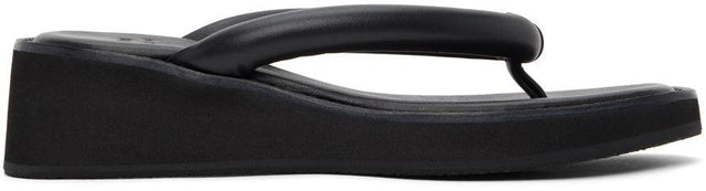 AMOMENTO Black Padded Strap Flip Flops - FLOPS AMOMENTO NOIR NOIR - amomento 검은 색 패딩 스트랩 플립 플롭