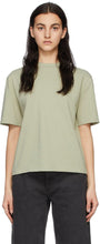 AMOMENTO Green Mock Neck T-Shirt - T-shirt à col montant vert amomentat - amomento 그린 모의 목 티셔츠