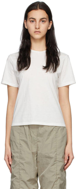 AMOMENTO White Basic T-Shirt - T-shirt de base blanc amomento blanc - amomento 흰색 기본 티셔츠