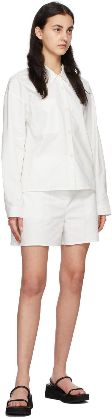 AMOMENTO White Cotton Shorts