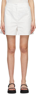 AMOMENTO White Cotton Shorts - Shorts de coton blanc amomento - Amomento White Cotton Shorts.