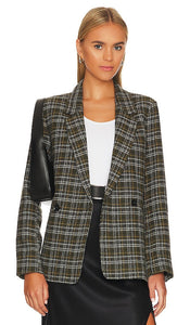 ANINE BING Madeleine Blazer in Green BlackSkinny