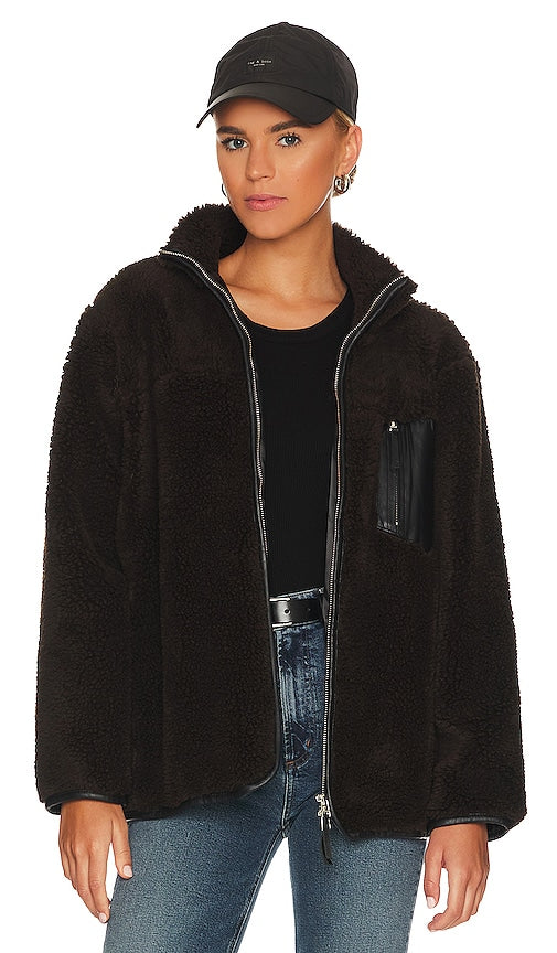 ANINE BING Ryder Jacket in Brown Veste anine bing ryder en marron 棕色的动物Bing Ryder夹克