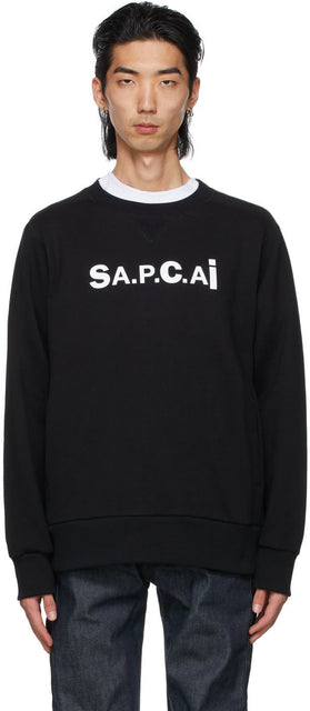 A.P.C. Black Sacai Edition Tani Sweatshirt - A.P.C. Sweat-shirt Tani Sacai Black Sacai - a.p.c. 블랙 Sacai Edition 타니 스웨터