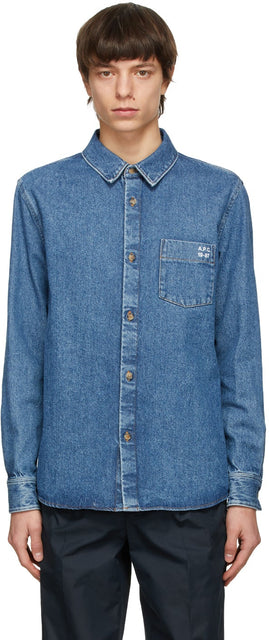 A.P.C. Blue Denim Victor Over Shirt - A.P.C. Blue Denim Victor Window chemise - a.p.c. 셔츠 위에 블루 데님 빅터