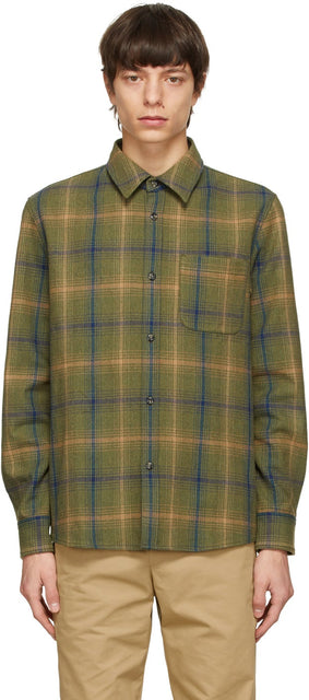 A.P.C. Green Check Trek Over Shirt - A.P.C. Trek Vert Trek Trek The - a.p.c. 녹색 점검 트레킹 셔츠입니다