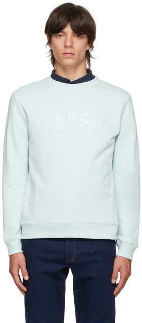 A.P.C. Green Rufus Crewneck Sweatshirt - A.P.C. Sweat-shirt Crewneck Green Rufus - a.p.c. 녹색 rufus crewneck sweatsir.