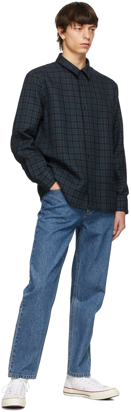 A.P.C. Navy Check Land Over Shirt