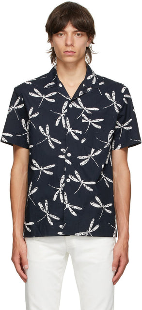 A.P.C. Navy Edd Poplin Short Sleeve Shirt - A.P.C. Chemise à manches courtes en popeline bleu marine - a.p.c. 네이비 Edd Poplin 짧은 소매 셔츠