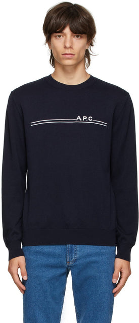 A.P.C. Navy Eponymous Sweater - A.P.C. Pull éponyme marine - a.p.c. 해군 의사 익명 스웨터