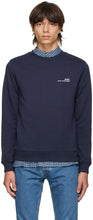 A.P.C. Navy Logo Crewneck Sweatshirt - A.P.C. Sweat-shirt Crewneck de Logo Navy - a.p.c. 해군 로고 Crewneck 스웨터