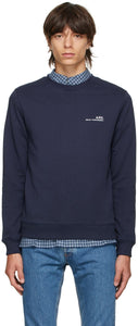 A.P.C. Navy Logo Crewneck Sweatshirt - A.P.C. Sweat-shirt Crewneck de Logo Navy - a.p.c. 해군 로고 Crewneck 스웨터