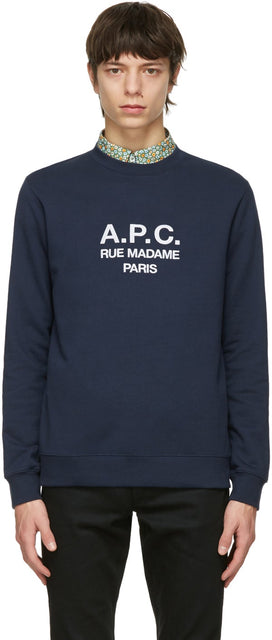 A.P.C. Navy Rufus Sweatshirt - A.P.C. Sweatshirt Navy Rufus - a.p.c. 네이비 루퍼스 스웨터