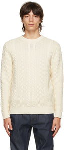 A.P.C. Off-White Cable Knit Clay Sweater - A.P.C. Pull en argile en tricot de câble blanc cassé - a.p.c. 오프 화이트 케이블 니트 클레이 스웨터