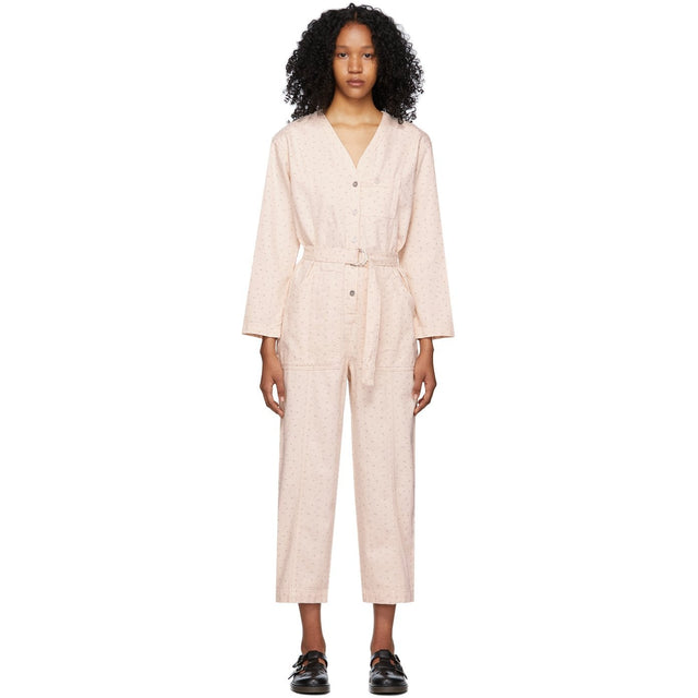 A.P.C. Pink Denim Gaelle Jumpsuit - A.P.C. Combinaison Rose Denim Gaelle - a.p.c. 핑크 데님 Gaelle Jumpsuit.
