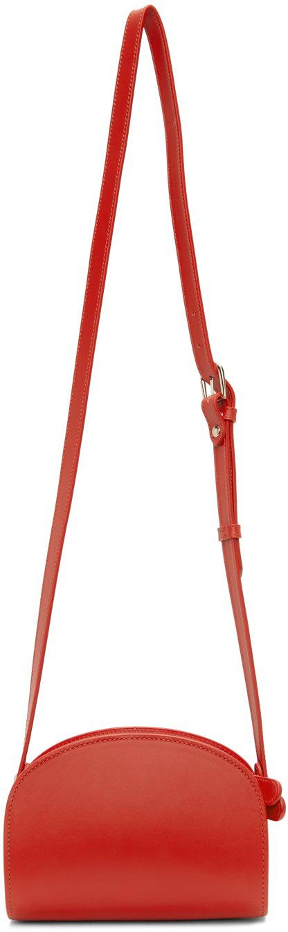 A.P.C Demi-Lune Leather Crossbody Bag - Red