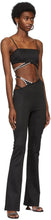 AREA Black Asymmetric Strap Flare Lounge Pants