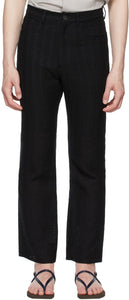 AURALEE Black Linen Leno 5P Trousers - Pantalon Lino 5P de lin noir Auralsee - Auralee Black Linen Leno 5P 바지