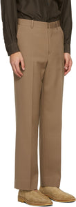 AURALEE Brown Light Wool Gabardine Trousers