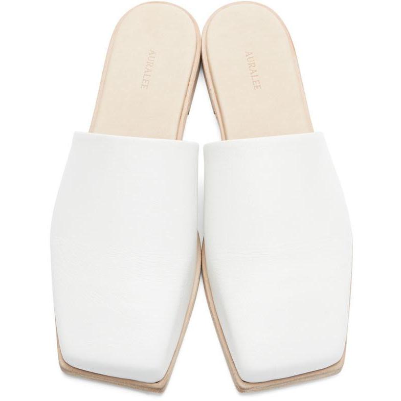 AURALEE White Foot The Coacher Edition Square Sandals - Auralee White Foot the Coacher Edition Sandals Square - Auralee 화이트 발 Coacher Edition Square Sandals.
