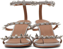 Abra Grey Spike Heeled Sandals