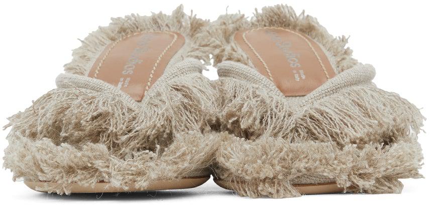 Acne Studios Beige Linen Heeled Sandals