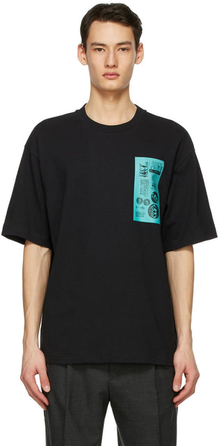 Acne Studios Black Dizonord Edition Printed T-Shirt - Acné Studios Noir Dizonord Edition T-shirt imprimé imprimé - 여드름 스튜디오 블랙 Dizonord Edition 인쇄 티셔츠 인쇄
