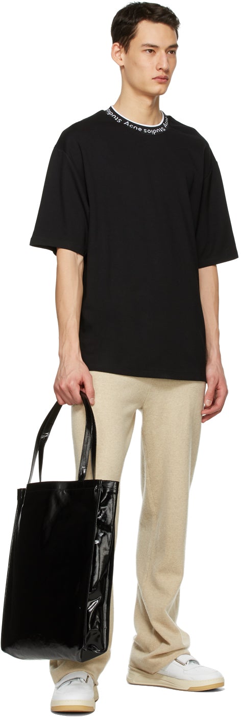 Acne Studios Black Jacquard Logo T-Shirt