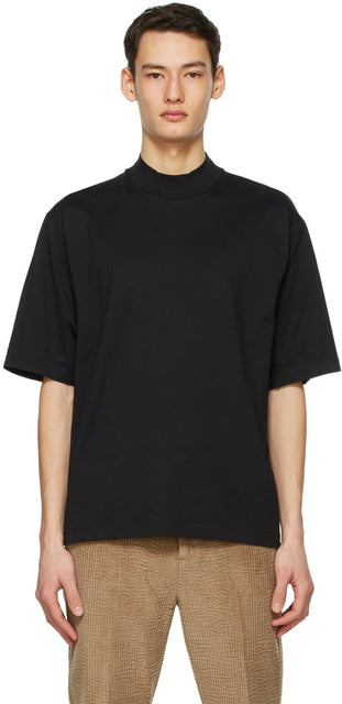 Acne Studios Black Mock Neck T-Shirt - Studios acné T-shirt à col montant noir - 여드름 스튜디오 블랙 모크 넥 티셔츠