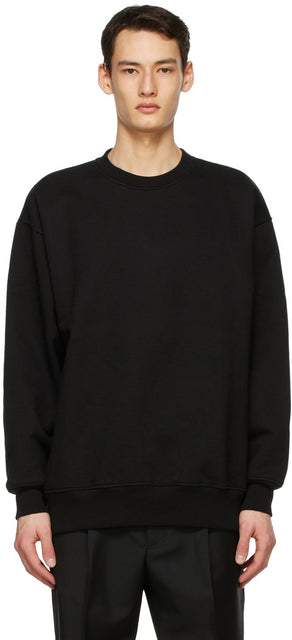Acne Studios Black Pink Label Sweatshirt - Sweat-shirt de label rose noir Studios acné - 여드름 스튜디오 블랙 핑크 레이블 스웨터