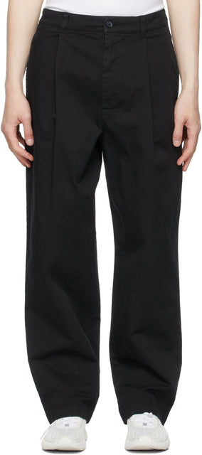 Acne Studios Black Wide-Leg Trousers - Acné Studios Pantalon à jambe noire - 여드름 스튜디오 블랙 와이드 다리 바지