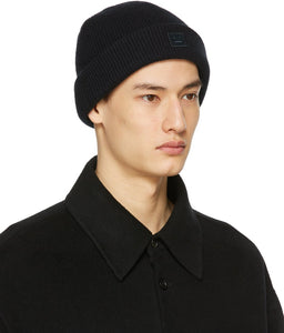 Acne Studios Blak Wool Patch Beanie