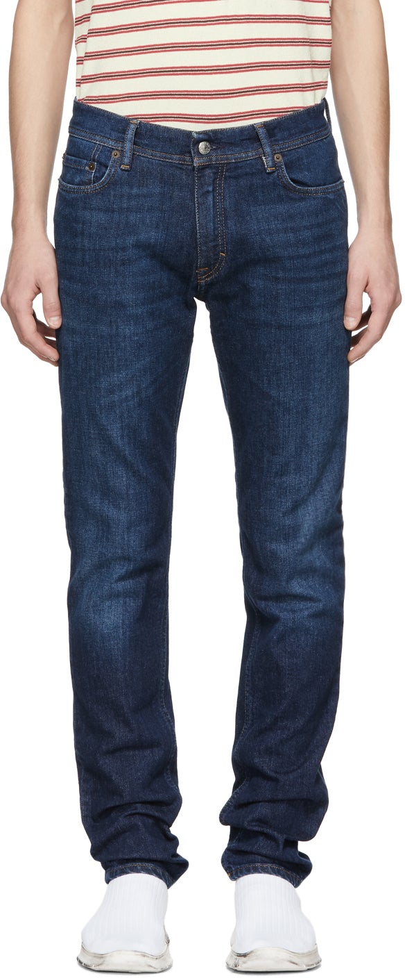 Acne Studios Blue BlÃ¥ Konst Dark North Jeans – BlackSkinny