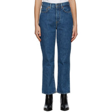 Acne Studios Blue Cropped Straight Fit Jeans - Jeune droite recadrée de l'acné des studios - 여드름 스튜디오 블루 똑 바른 똑 바른 청바지