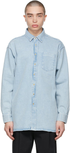Acne Studios Blue Denim Oversized Shirt - Studios acné Chemise surdimensionnée en denim bleu - 여드름 스튜디오 블루 데님 대형 셔츠
