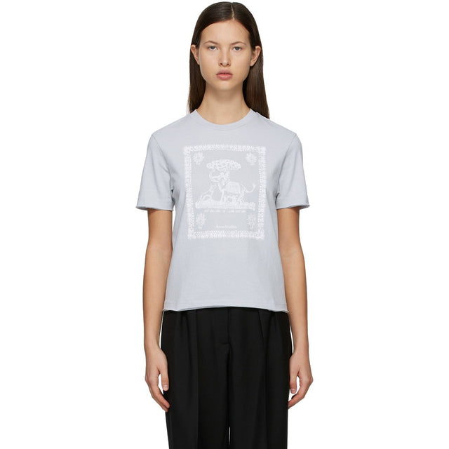 Acne Studios Blue Graphic T-Shirt - T-shirt graphique bleu Studios acné - 여드름 스튜디오 블루 그래픽 티셔츠