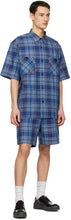 Acne Studios Blue Plaid Boxy Shirt