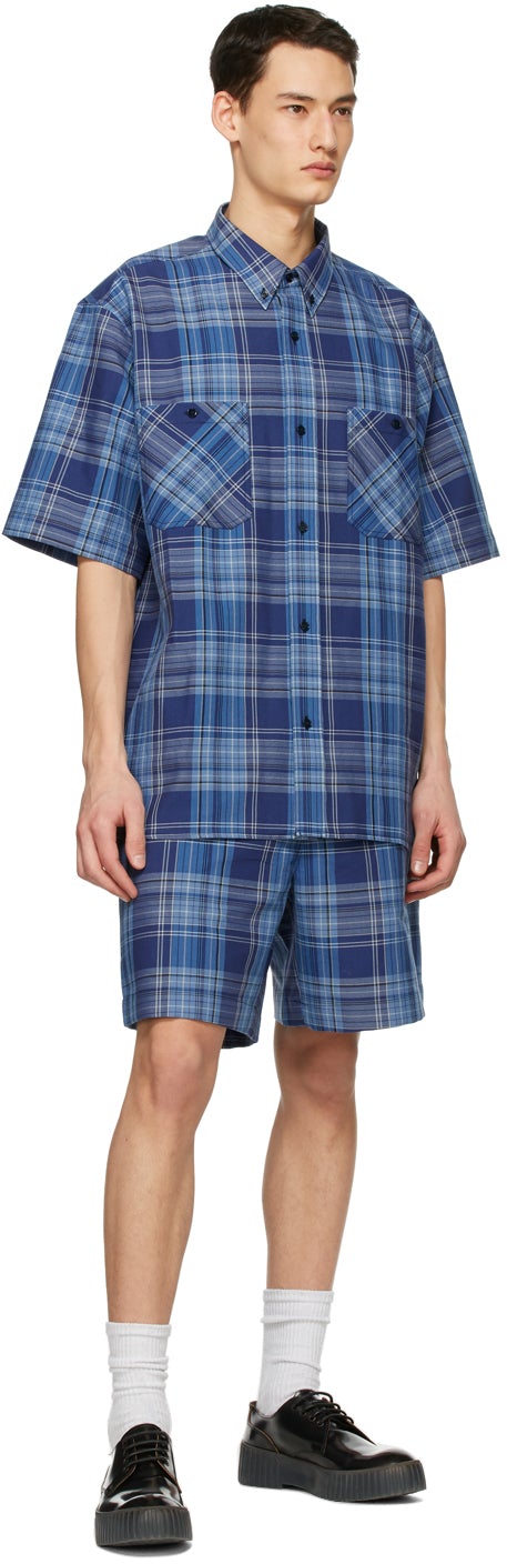 Acne Studios Blue Plaid Boxy Shirt