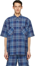 Acne Studios Blue Plaid Boxy Shirt - Studios acné chemise à carreaux bleus - 여드름 스튜디오 블루 격자 무늬 상자 셔츠