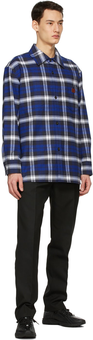 Acne Studios Blue Plaid Over Shirt
