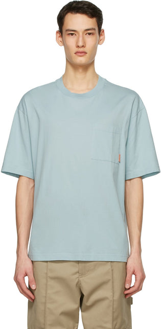 Acne Studios Blue Pocket T-Shirt - T-shirt de poche bleue Studios acné - 여드름 스튜디오 블루 포켓 티셔츠