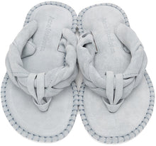 Acne Studios Blue Suede Blank Stitch Sandals