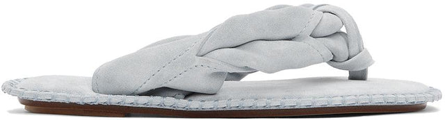 Acne Studios Blue Suede Blank Stitch Sandals - Sandales de points blanches en daim bleu Studios acné - 여드름 스튜디오 블루 스웨이드 빈 스티치 샌들