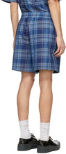 Acne Studios Blue Twill Check Shorts