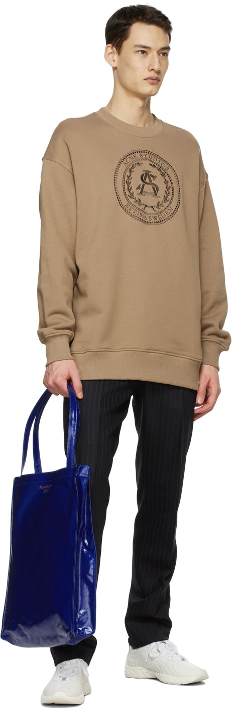 Acne Studios Brown Oversized Embroidered Sweatshirt